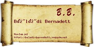 Béládi Bernadett névjegykártya